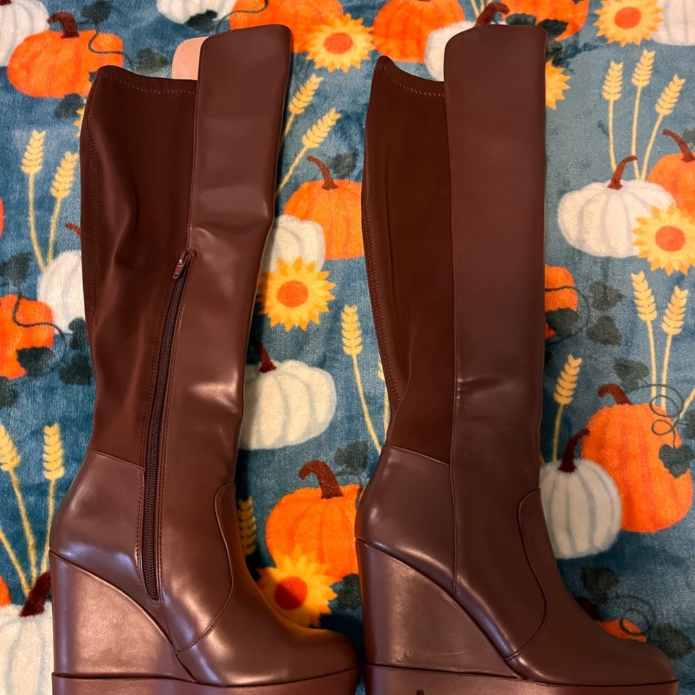 BCBGMaxAzria Dark Brown Wedge Boots